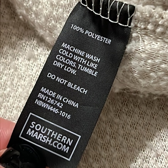 Southern Marsh size large Appalachian Pile Sherpa Pullover oatmeal & light brown - Picture 8 of 14